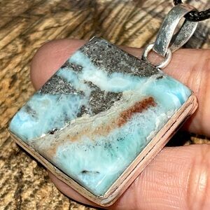 Stefilia Stone Caribbean Larimar Pendant 1 7/8”
